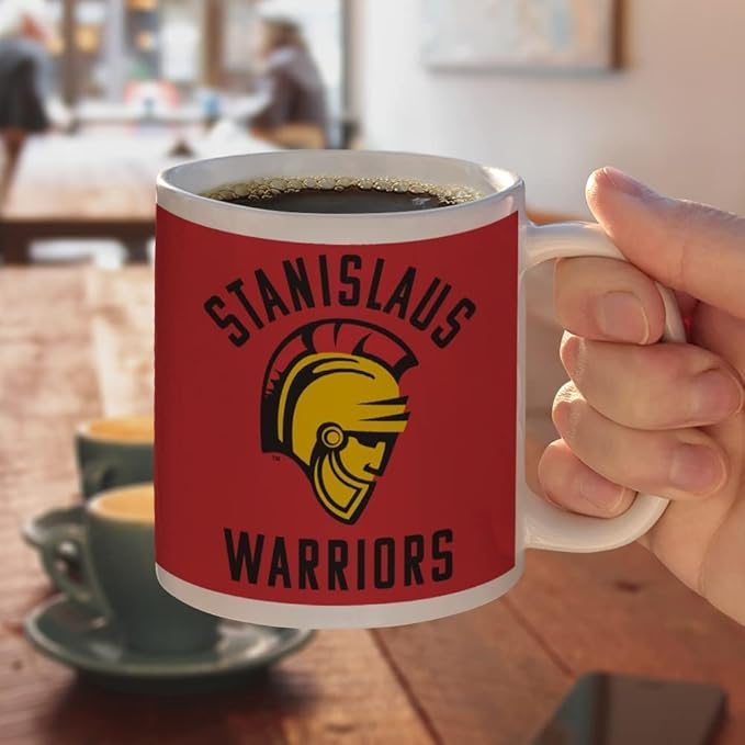 California State University Stanislaus Warriors Logo Ceramic Coffee Mug, Novelty Gift Mugs for Coffee, Tea and Hot Drinks, 11oz, White