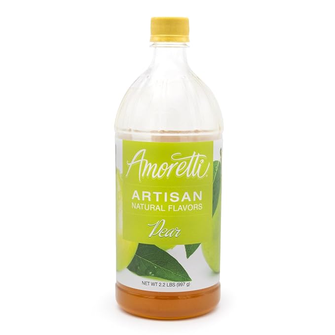 Amoretti - Natural Pear Artisan Flavor Paste, 2.2 lbs, Perfect For Ice Cream, Beverages, Cakes, and more, Preservative Free, Vegan, Gluten Free, No Artificial Sweeteners, Highly Concentrated