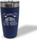 Tumblera Tumblers Travel Mugs Happy Birthday to You A Alphabet & Monograms Birthday Insulated Drinkware Personalized Tumbler Cups Coffee Tumbler Engraved Stainless-Steel 20 Oz Navy Design Only