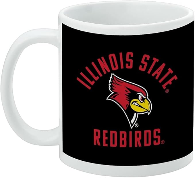 Illinois State Redbirds Ceramic Coffee Mug, Novelty Gift Mugs for Coffee, Tea and Hot Drinks, 11oz, White