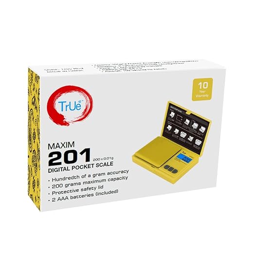 True 42 Maxim 201 Special Edition 200gx0.01g Precision Gram Scale for Jewelry/Food/Medicine Pocket Scale, Paisley 200g 0.01g (Yellow Snoop)