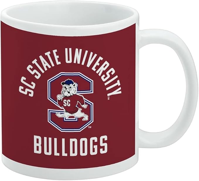 South Carolina State Bulldogs Ceramic Coffee Mug, Novelty Gift Mugs for Coffee, Tea and Hot Drinks, 11oz, White