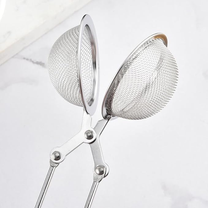 Snap Ball Tea Strainer, Tea Infuser with Handle Tea Mesh Infuser Snap Ball Strainer Steep Loose Leaf Tea Infuser Fine Mesh Ball Tea Filter Strainer for Spices and Seasonings