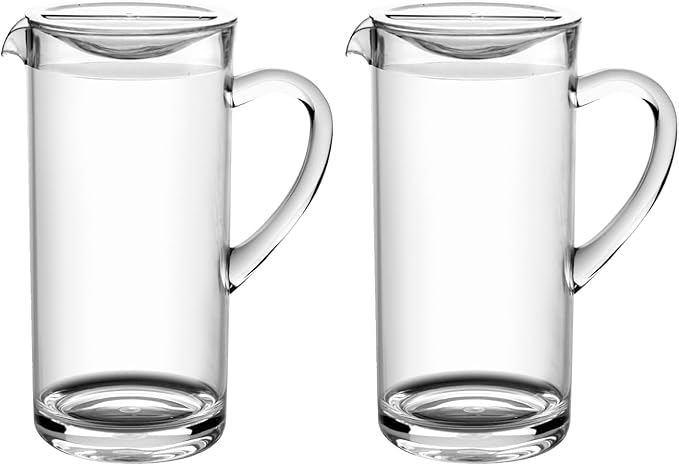 Montana Cocktail Pitcher with Lid, Indoor/Outdoor, Clear, 60 oz. (Pack of 2)