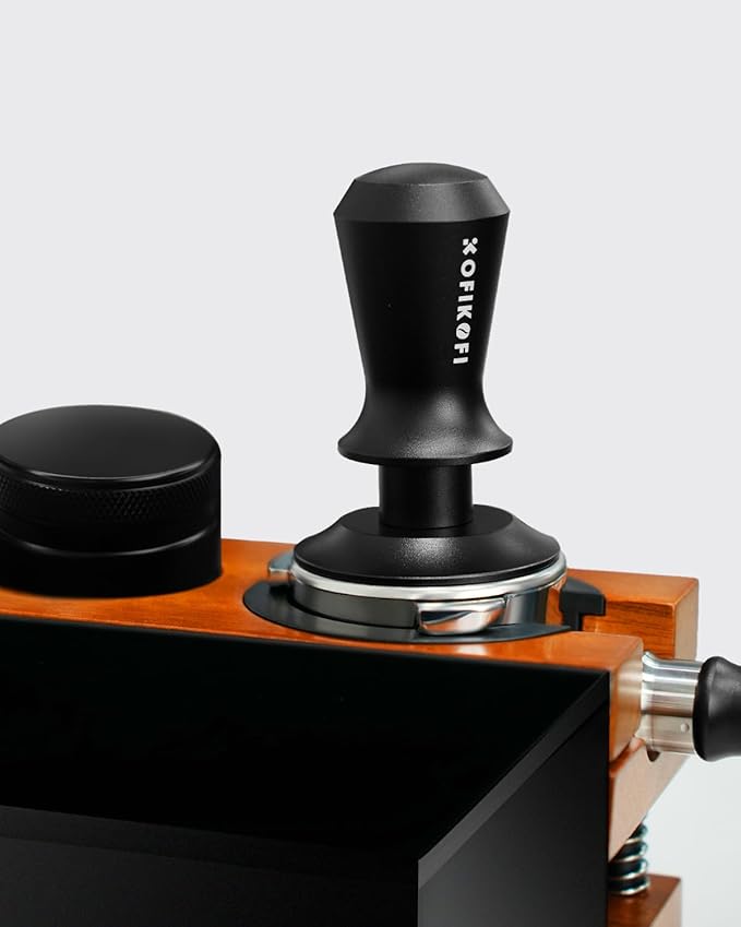 53.3mm Espresso Tamper, Coffee Tamper with Stainless Steel Ripple Base, Barista Espresso Coffee Tamper with 30lbs Spring Loaded and Aluminum Handle Fits for Breville Series 54mm Portafilter