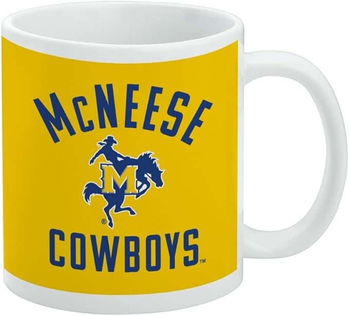 McNeese State University Cowboys Logo Ceramic Coffee Mug, Novelty Gift Mugs for Coffee, Tea and Hot Drinks, 11oz, White