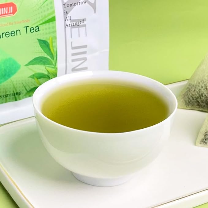 XIEJINJI Matcha Green Tea Bags - 3.2g x 40 Count, Finely Milled Matcha Powder Blended with Refreshing Green Tea, 100% Natural, No Additives - Perfect for Hot Brewing or Cold Brew