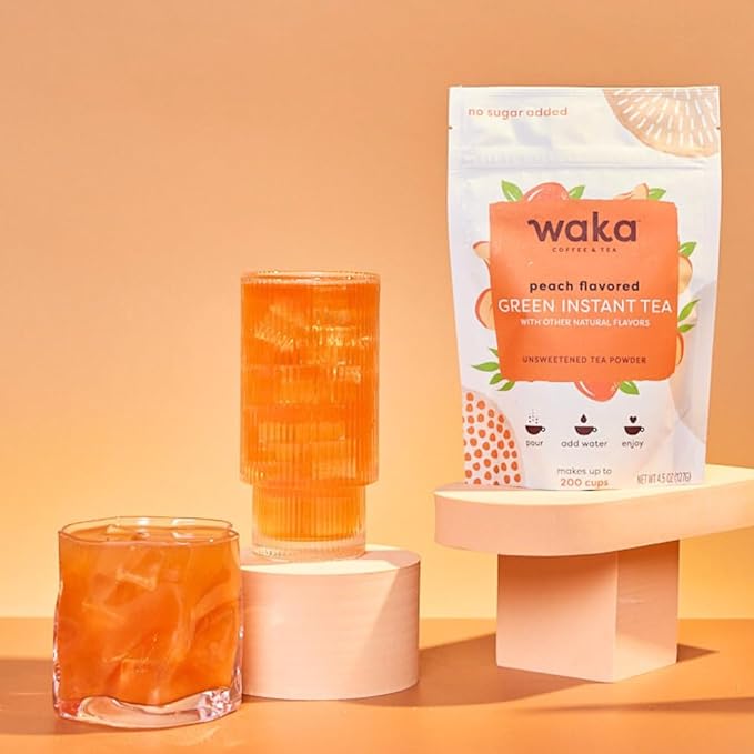 Waka Instant Tea Mix, 3 Bag Bundle - 100% Tea Leaves, No Additives, Unsweetened Tea Powders - Classic, Raspberry Flavored, Peach Flavored Green (4.5oz Each)