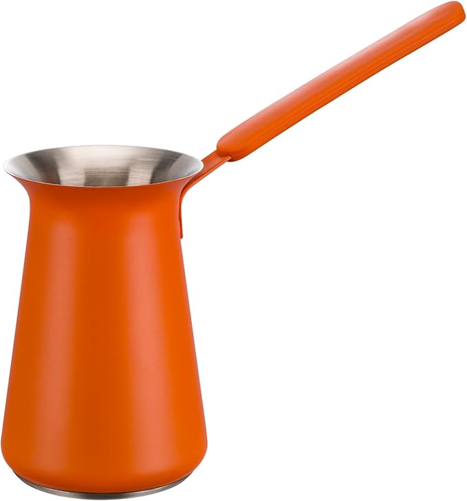Turkish Coffee Pot - Coffee Maker, Briki Greek Turkish Pot, Arabic Tea Pot, Cezve/Ibrik Coffee Pot for Stovetop(400 ml,Serves 5)