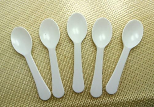 Extra Sturdy, Gmark 400pc 3" Taster Plastic Mini Ice Cream Dessert Spoons BPA FREE White 1 Box Set GM1002A