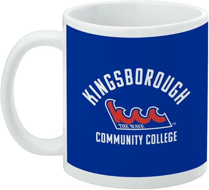 Kingsborough Community College the Wave Logo Ceramic Coffee Mug, Novelty Gift Mugs for Coffee, Tea and Hot Drinks, 11oz, White