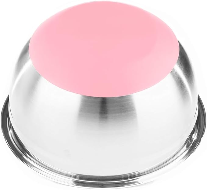Stainless Steel Mixing Bowls with Lids and Non Slip Bases (Set of 5, Pink)