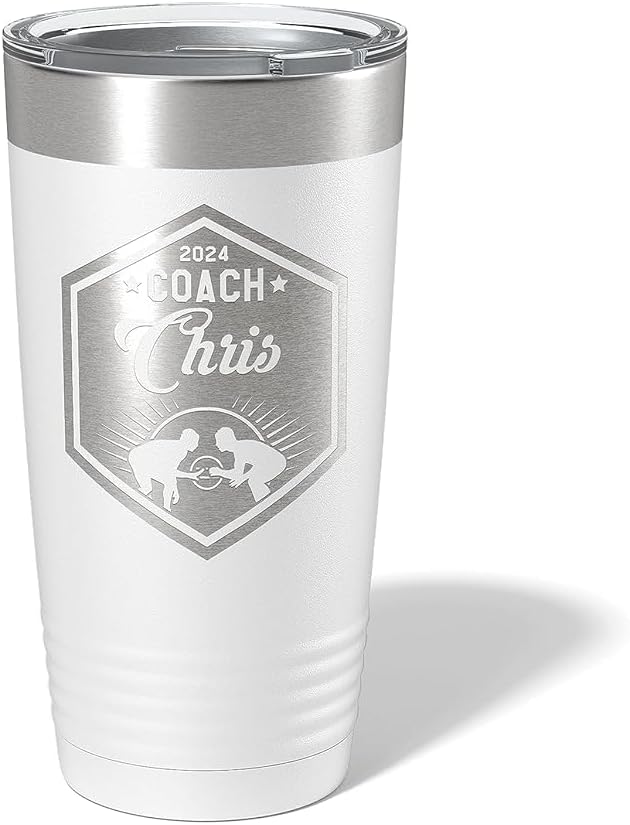 Wrestling Coach gifts, Tumbler, Coach tumbler, Wrestling gifts, Coach Beer glass, Coach gift, Wrestling Coach, Coach gifts, Wrestling Coach (Wrestling Circle, White, 20oz Tumbler)