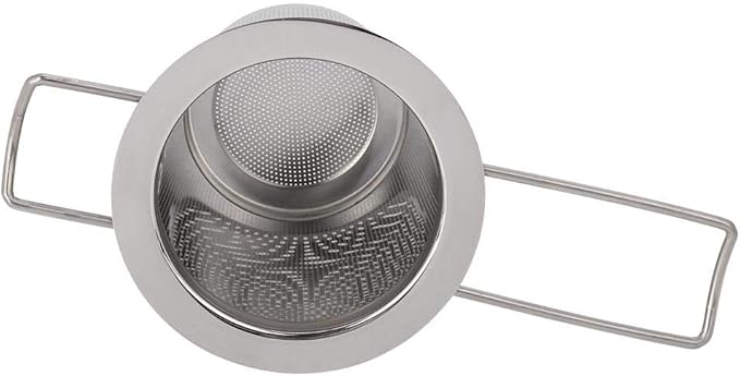 Fdit Stainless Steel Mesh Tea Infuser Metal Cup Strainer Foldable Filter With-Lid