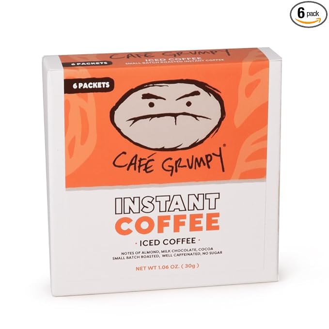 Café Grumpy - Instant Coffee Single Serving - Iced Coffee - Medium Roast - Fresh Ground Arabica Beans Taste - 6 Individual Packets - 1.06 oz (30g)