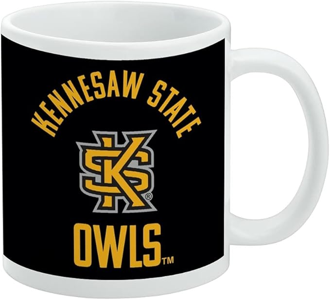 Kennesaw State Owls Ceramic Coffee Mug, Novelty Gift Mugs for Coffee, Tea and Hot Drinks, 11oz, White