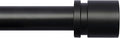 Curtain Rods for Windows 16 to 48 or 60 Inches Max Adjustable Length 1 Inch Diameter Window Curtain Rod with Aluminium Finials, Black