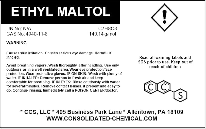 Ethyl Maltol 99% Pure Food Grade Powder - Premium Sweetener and Flavor Enhancer (250 GRAMS)