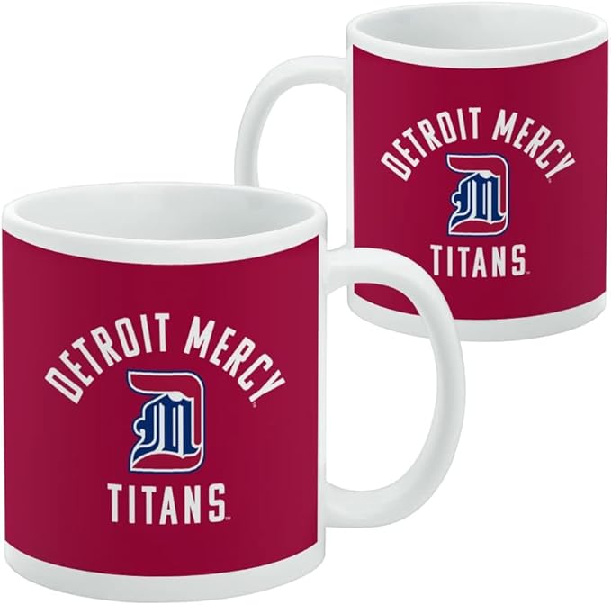 University of Detroit Mercy Titans Logo Ceramic Coffee Mug, Novelty Gift Mugs for Coffee, Tea and Hot Drinks, 11oz, White