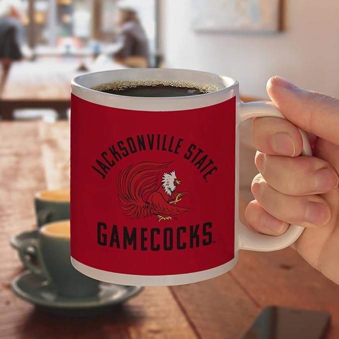 Jacksonville State University Gamecocks Ceramic Coffee Mug, Novelty Gift Mugs for Coffee, Tea and Hot Drinks, 11oz, White