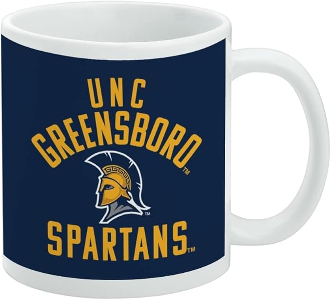 UNC Greensboro Spartan Ceramic Coffee Mug, Novelty Gift Mugs for Coffee, Tea and Hot Drinks, 11oz, White
