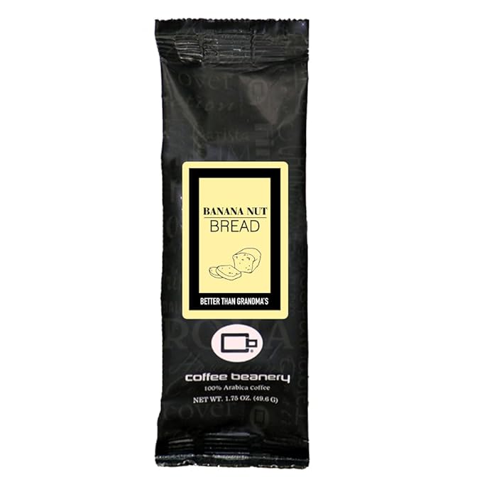 Coffee Beanery Banana Nut Bread Flavored Coffee, 1-1.75oz Try Me Size Coffee Sampler, Light-Medium Roast