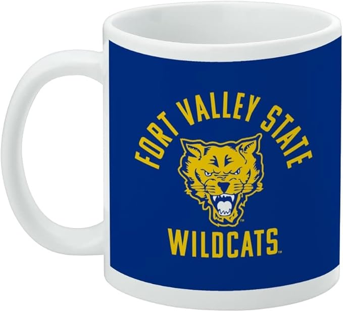 Fort Valley State University Wildcats Logo Ceramic Coffee Mug, Novelty Gift Mugs for Coffee, Tea and Hot Drinks, 11oz, White