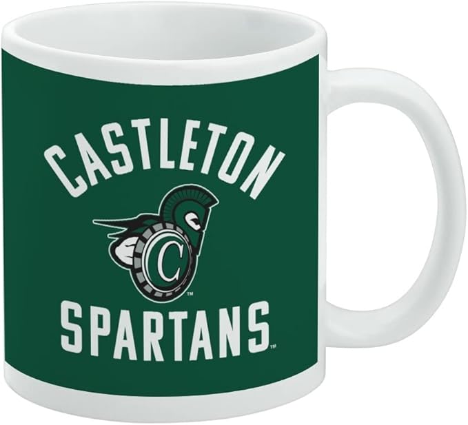 Castleton University Spartans Logo Ceramic Coffee Mug, Novelty Gift Mugs for Coffee, Tea and Hot Drinks, 11oz, White