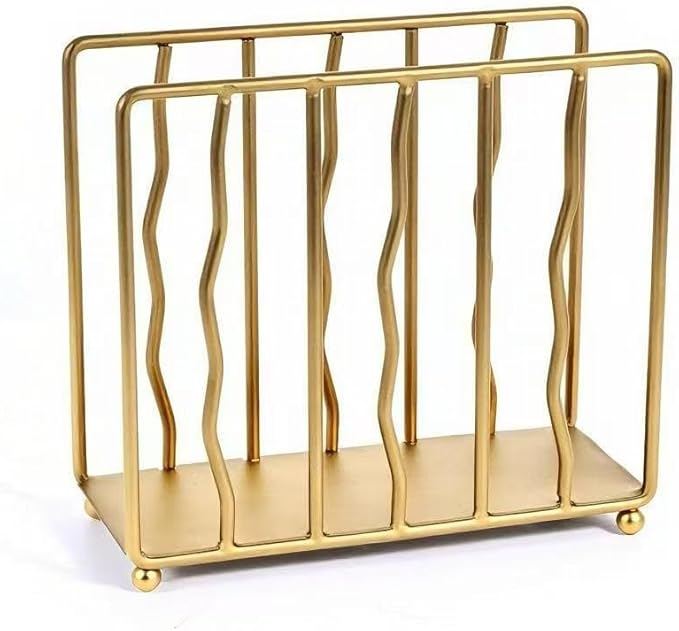 Napkin Holder for Table,Gold Modern Iron Standing Napkin Dispenser for Paper Napkins & Kitchen Dining & Countertops Cocktail Upright Napkin Holder Dispenser Suitable for All Room Decors
