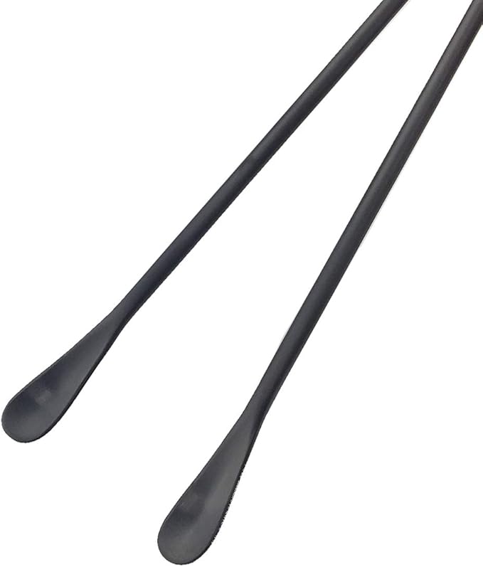 JASHII Black Matte Long Handle Spoon Cocktail Mixing Stirring Spoons Iced Tea Coffee Spoons with 8.6 inch Long Handle Brushed SUS304 Stainless Steel, 3-Piece