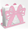 Pink Bow Decorative Metal Napkin Holder for Table, 5.9" x 5.3" x 1.9" Bow Standing Napkin Holder for Home Kitchen Restaurant Picnic Party Coffee Bar Dining Room