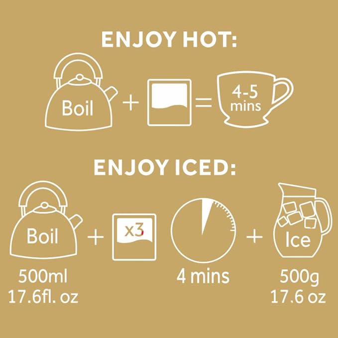 Yorkshire Tea, Gold, Pillow Tea Bags, 40 Count (Pack of 1), Premium Blend, Rich, Smooth, and Satisfying, Classic British Breakfast Blend, Caffeinated, Enjoy Hot or Iced, 40 Teabags