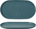 uxcell 2Pcs Fast Food Serving Trays, 12x6.6 Oval Reusable Restaurant Serving Trays for Kitchen Restaurant Coffee Fruit Burger Lunch Dessert, Dark Blue