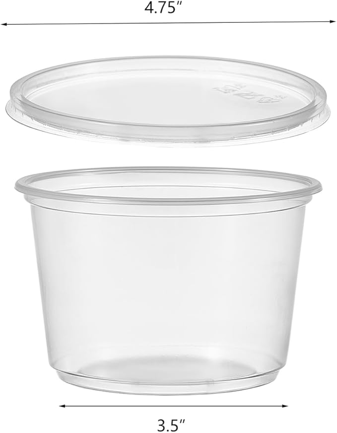[50 Set - 16 oz. Plastic Deli Disposable Food Storage Containers With Airtight Lids (Formerly FULING)