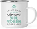 Andaz Press 11oz. Stainless Steel Campfire Coffee Mug, This Is What an Awesome School Psychologist Looks Like, 1-Pack, Birthday Gift Ideas for Coworker, Includes Gift Box