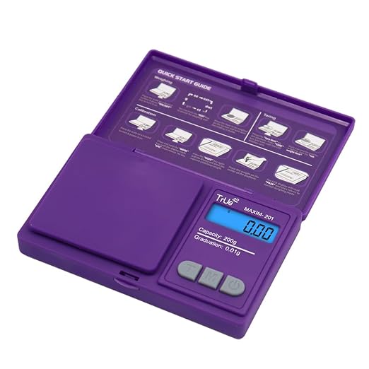 True 42 Maxim 201 Purple Special Edition 200gx0.01g Precision Gram Scale for Jewelry/Food/Medicine Paisley 200g 0.01g (Purple Grape)