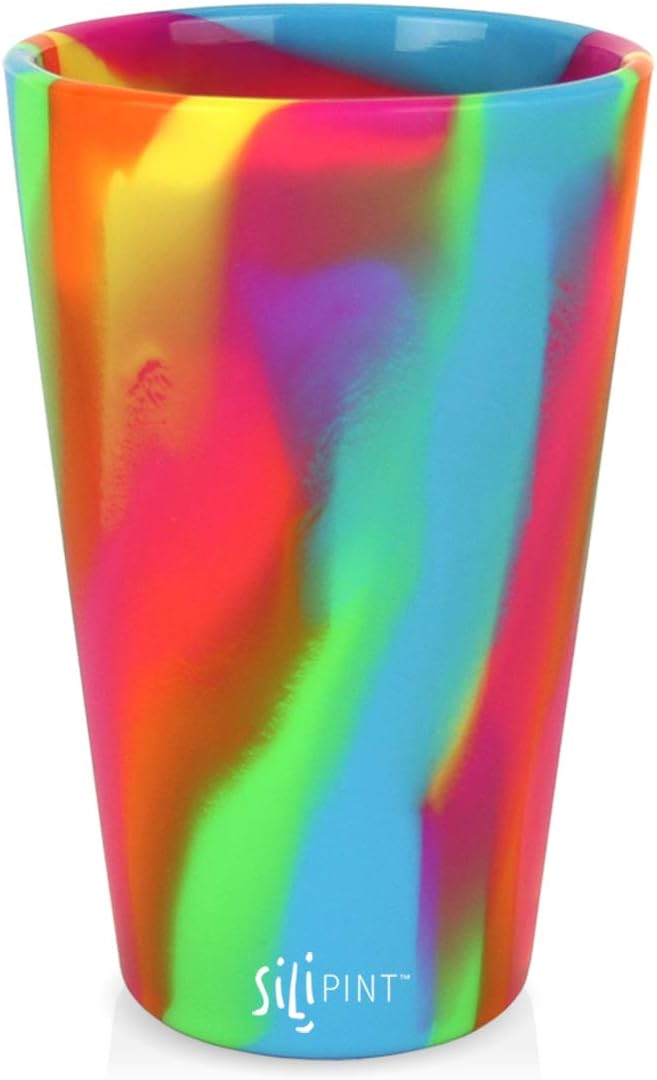 Silipint Silicone Pint Glass. Unbreakable, Reusable, Durable, and Guaranteed for Life. Shatterproof 16 Ounce Silicone Cups for Parties, Sports and Outdoors (Single, Hippy Hop) 1 Count (Pack of 1)