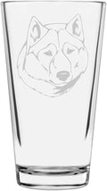 Sakhalin Husky Custom Personalized Dog Themed Etched All Purpose 16oz Pint Glass