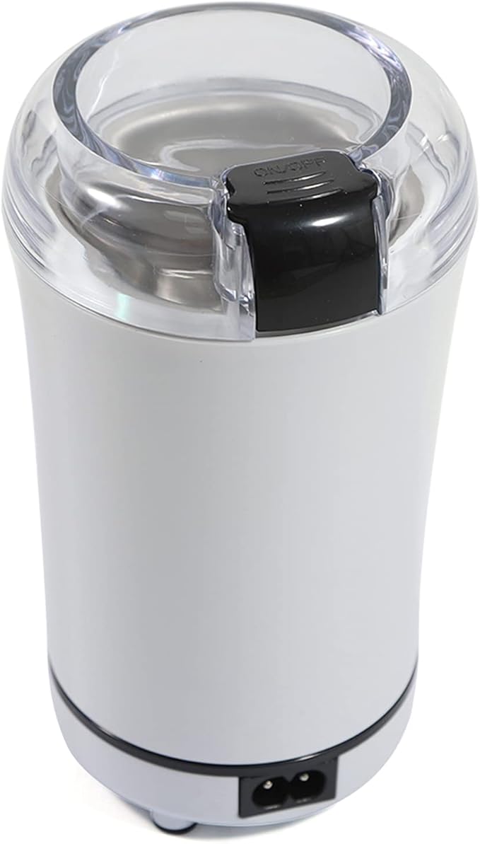 Electric Coffee Grinder-Electric Blade Spices, Coffee Grinder, Fast Coffee Grinder with Stainless Steel Blade, Great for Coffee Beans, Spices, Herbal Nuts, Grains-White