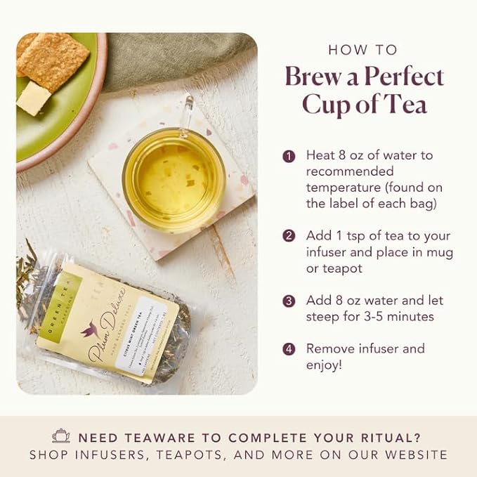 Tranquil Peach Herbal Tea – Caffeine-Free Loose Leaf Blend with Chamomile, Peach and Pineapple – Soothing Hot or Iced Tea for Relaxation – 75 to 100 Cups – Ethically Sourced and Hand-Blended in USA