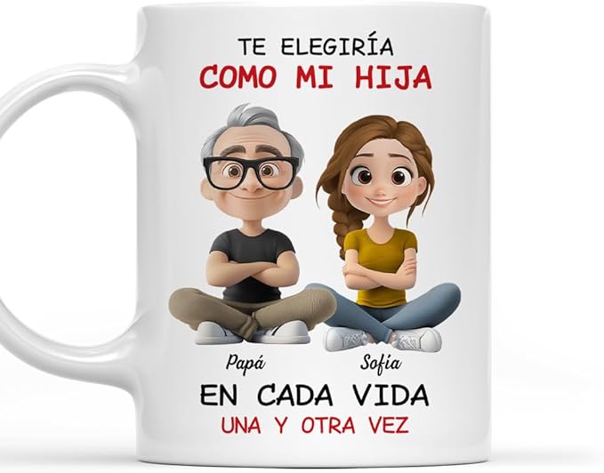 Wrappiness Custom Coffee Mug for Daughter from Father – Personalized Gift for Daughter on Birthdays, Christmas, New Year, Always Choose You from Dad