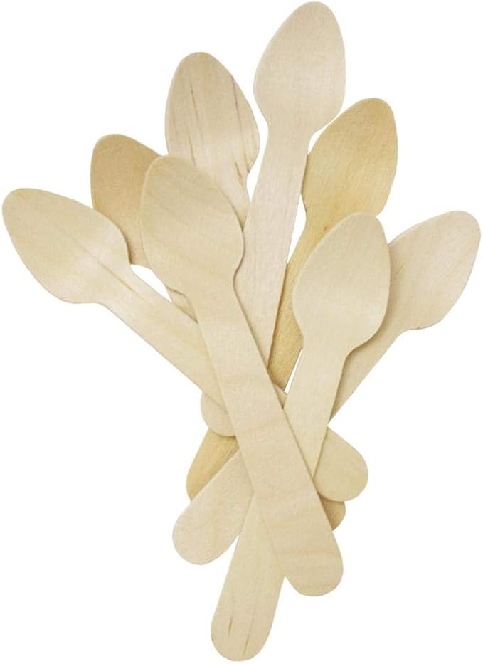 [1,000 Count] Wooden Mini Biodegradable Tasting Spoons - Small 3.75 Inch Eco Friendly Taster Spoons - Perfect for Sampling Food, Ice Cream or Spices - Frozen Dessert Supplies