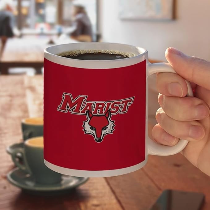 Marist College Red Fox Logo Ceramic Coffee Mug, Novelty Gift Mugs for Coffee, Tea and Hot Drinks, 11oz, White