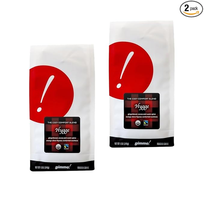 Bean Box Holiday Coffee Sampler - Hygge - The Cozy Comfort Holiday Blend - Certified Organic, Fairtrade, 2-Pack, Whole Bean Coffee
