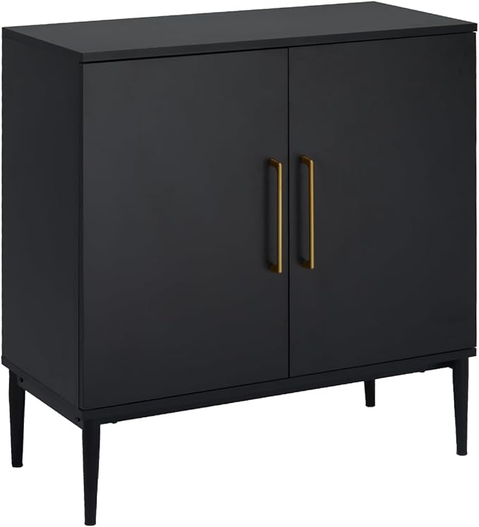 2-Door Storage Cabinet, Sideboard Buffet Kitchen Cabinet, Modern Stylish Accent Furniture for Dining Room, Bedroom, Hallway, Living Room, Coffee Bar, Corner, Black