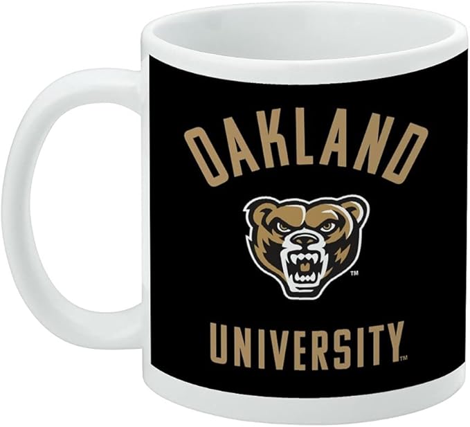 Oakland Golden Grizzlies Ceramic Coffee Mug, Novelty Gift Mugs for Coffee, Tea and Hot Drinks, 11oz, White