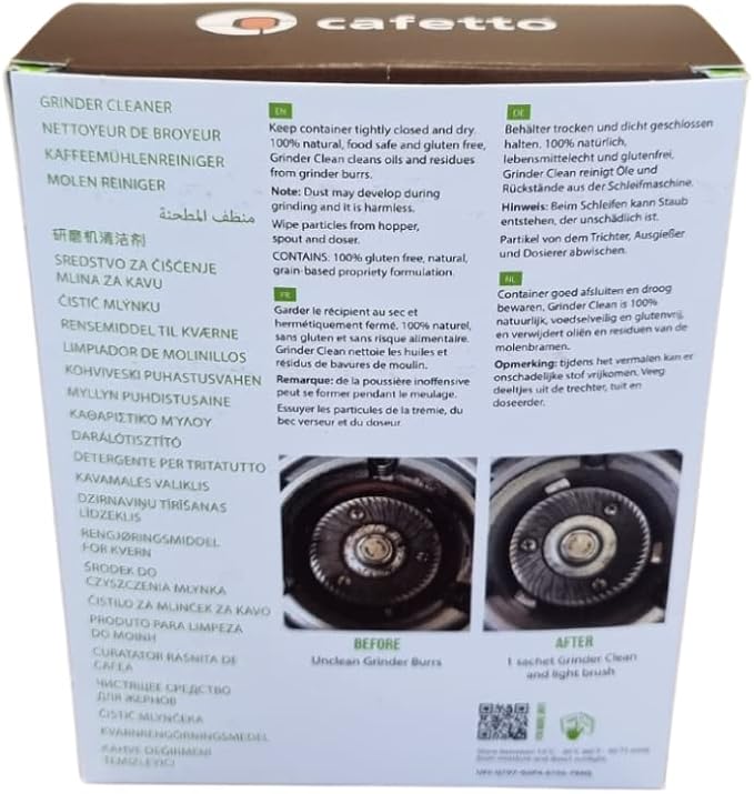 Cafetto Grinder Clean 100% Natural Coffee Grinder Cleaner, 3 x 45g