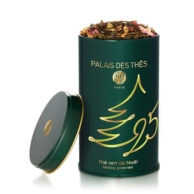 Palais des Thés - Green Tea - Holiday Collection | Organic N°25 Blend with Citrus & Spices | Premium Loose Leaf Tea, Serves 20-25 Cups - 3.5oz Tin