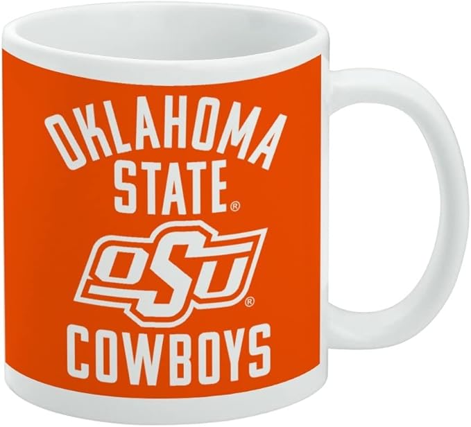 Oklahoma State University Cowboys Ceramic Coffee Mug, Novelty Gift Mugs for Coffee, Tea and Hot Drinks, 11oz, White