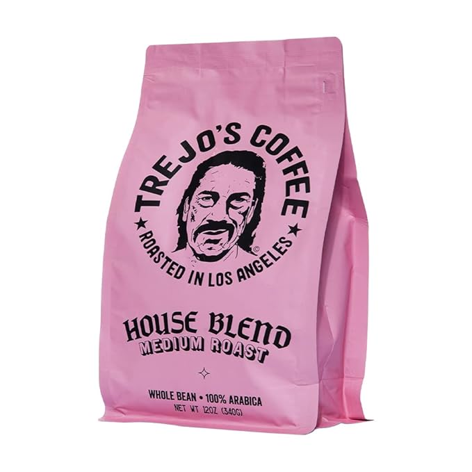 Trejo's Coffee House Blend Medium Roast Whole Bean Coffee, 12 Ounce Bag, 100% Arabica